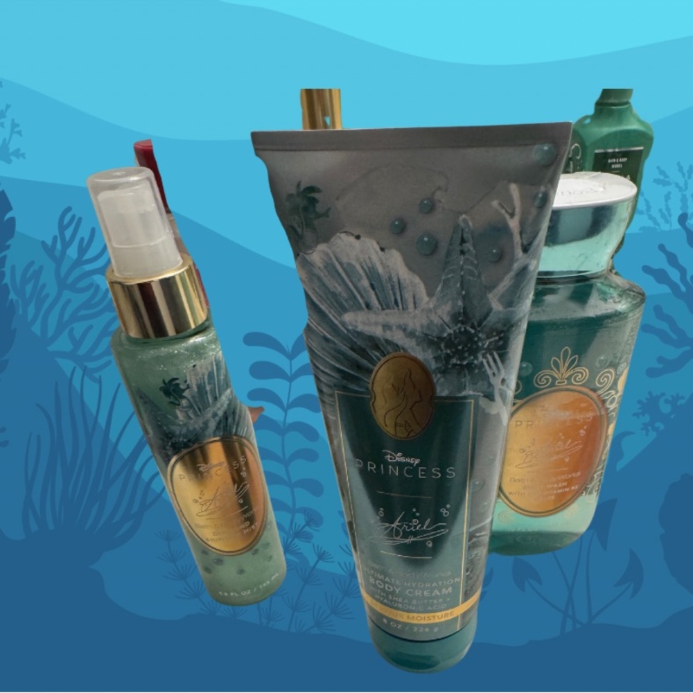 Bath & Body Works Princess Collection;Ariel body wash, body cream, shimmer mist